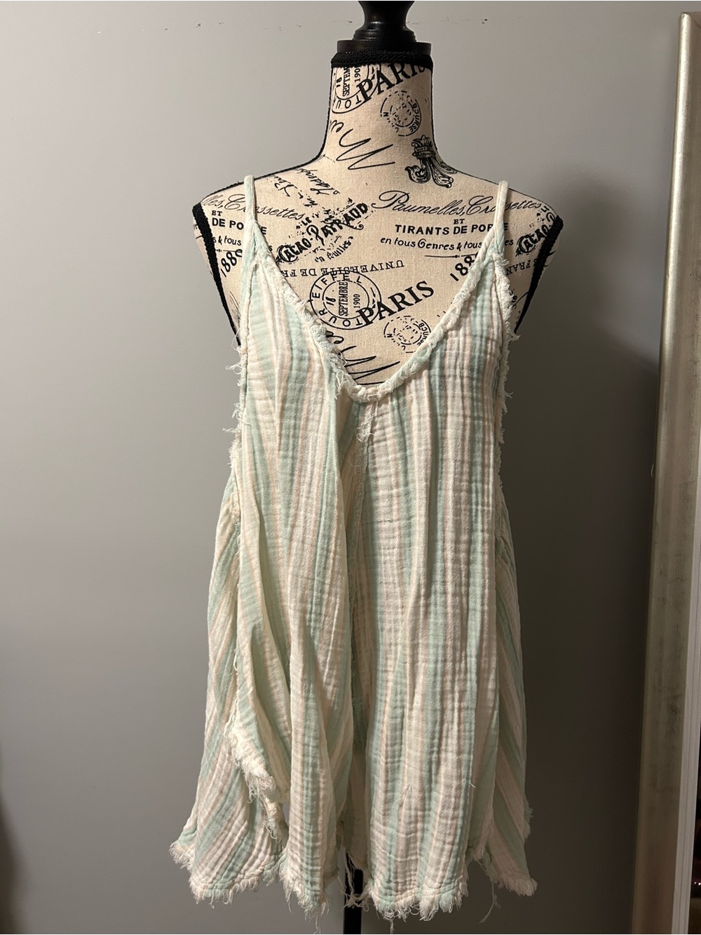 Urban Outfitters Mint & Peach Stripe One Piece